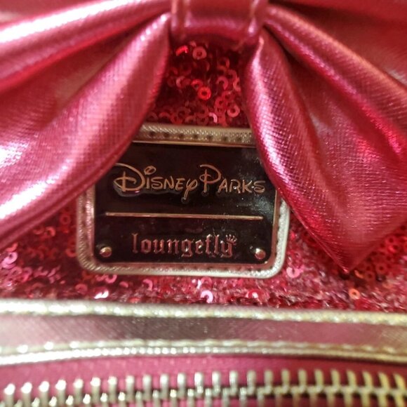 Loungefly Disney Minnie Mouse Magenta Sequin Mini Backpack main image 6